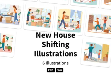 Déménagement d'une nouvelle maison Pack d'Illustrations