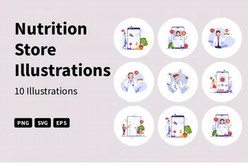 Nutrition Store Illustration Pack