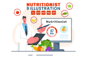 Nutritionniste Pack d'Illustrations