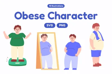 Obese Character Illustration Pack