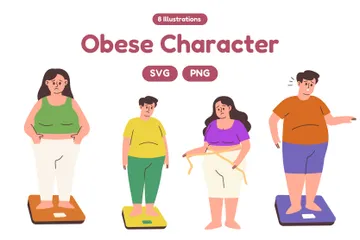 Obese Character Illustration Pack