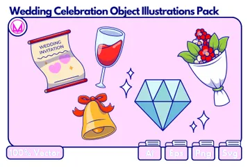 Objet de célébration de mariage Pack d'Illustrations