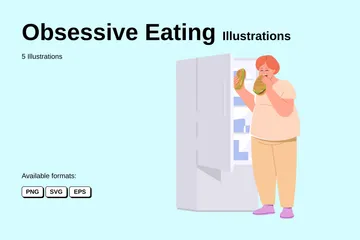 Obsessive Eating Illustration Pack