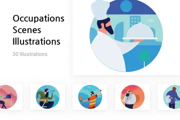 Occupations Scenes Illustration Pack