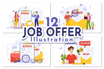 Oferta de trabajo Paquete de Ilustraciones