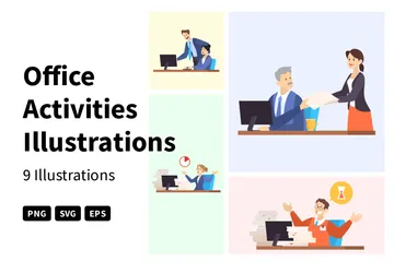 Office Activities Illustration Pack