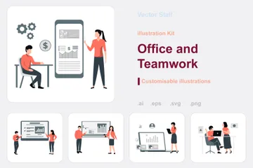 Office And Teamwork Illustration Pack