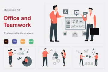 Office And Teamwork Illustration Pack