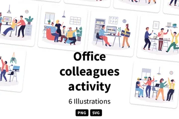 Office Colleagues Activity Illustration Pack