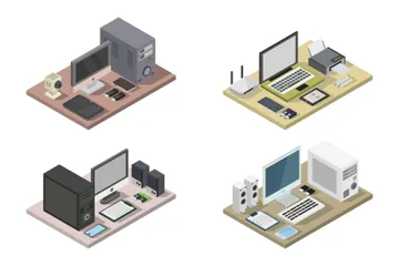 Office Desk Illustration Pack