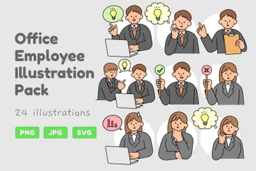 Office Employee Illustration Pack