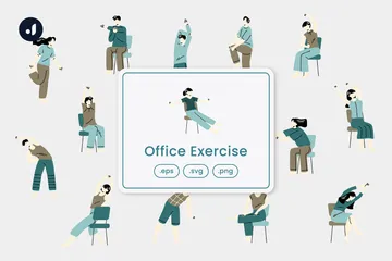 Office Exercises Illustration Pack