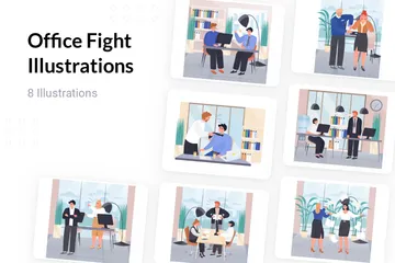 Office Fight Illustration Pack
