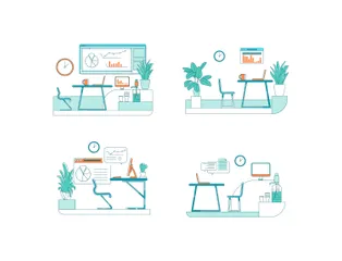 Office Spaces Illustration Pack