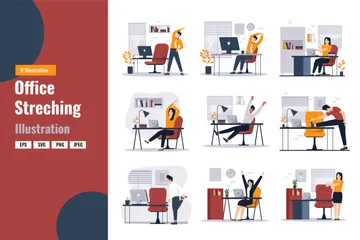 Office Stretching Illustration Pack
