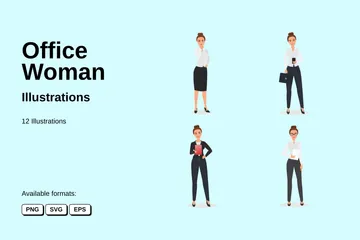 Office Woman Illustration Pack