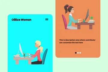 Office Woman Illustration Pack