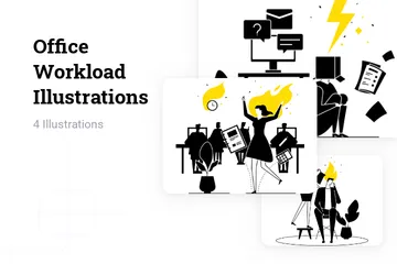 Office Workload Illustration Pack