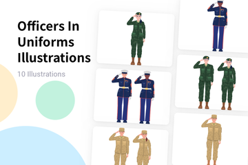 Officers In Uniforms Illustration Pack