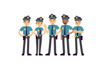 Officiers de police Pack d'Illustrations