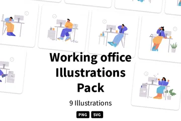 Oficina de trabajo Paquete de Ilustraciones