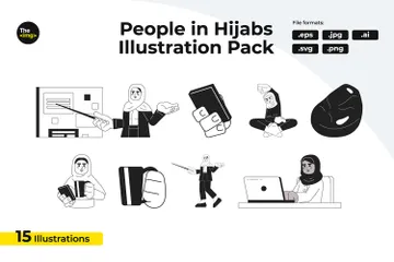 Profesional de oficina musulmana Paquete de Ilustraciones
