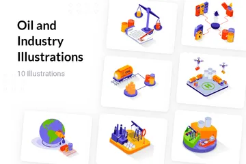Oil And Industry Illustration Pack