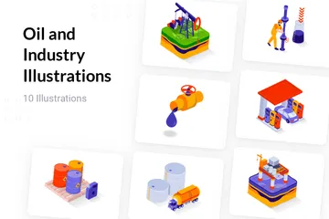 Oil And Industry Illustration Pack