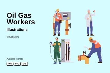 Oil Gas Workers Illustration Pack