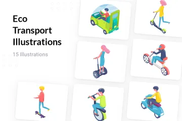Öko-Transport Illustrationspack