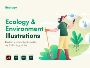 Ökologie & Umwelt Illustrationspack