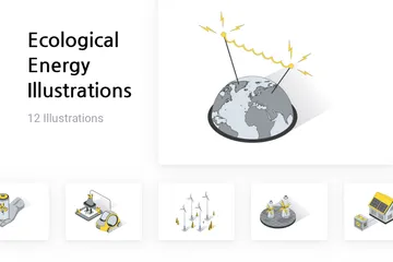 Ökologische Energie Illustrationspack