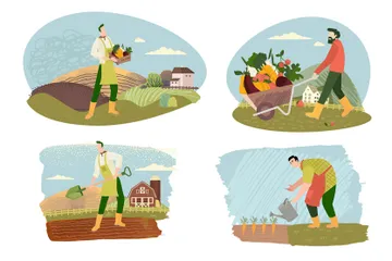 Biologische Landwirtschaft Illustrationspack