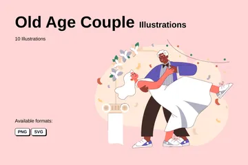 Old Age Couple Illustration Pack