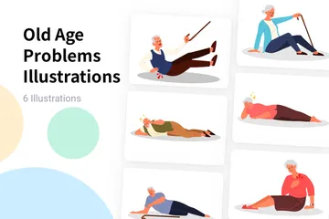Old Age Problems Illustration Pack