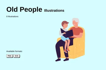 Old People Illustration Pack