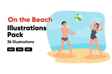 On The Beach Illustration Pack