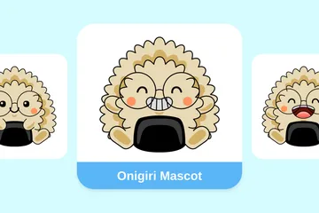 Mascota Onigiri Paquete de Ilustraciones