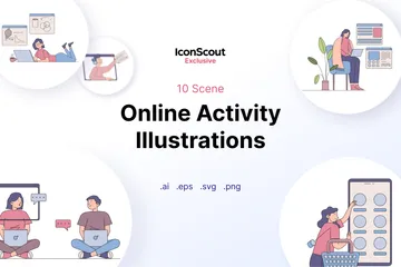 Online Activity Illustration Pack