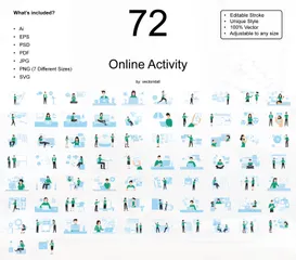 Online Activity Illustration Pack