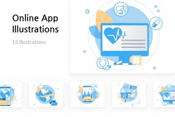 Online App Illustration Pack