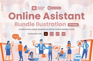 Online-Assistent Illustrationspack