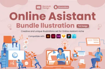 Online-Assistent Illustration Pack