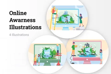 Online Awarness Illustration Pack