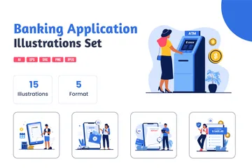 Online Banking Apps Illustration Pack