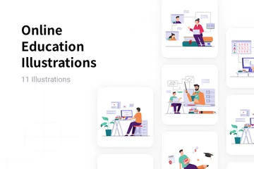 Online-Bildung Illustrationspack