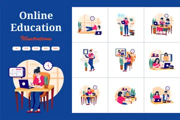 Online-Bildung Illustrationspack