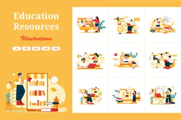 Online-Bildung Illustrationspack