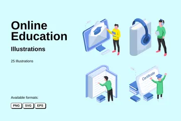 Online-Bildung Illustrationspack