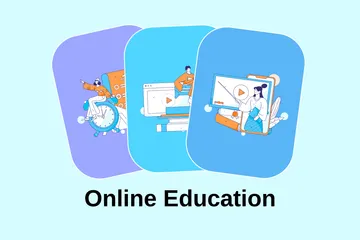 Online-Bildung Illustrationspack